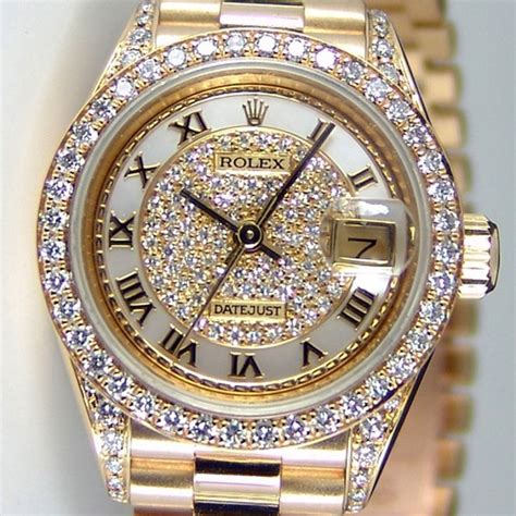 rolex date just president yellow gold myraid pave diamond 69158|Rolex Lady's Yellow Gold Oyster Datejust Presidential Diamond .